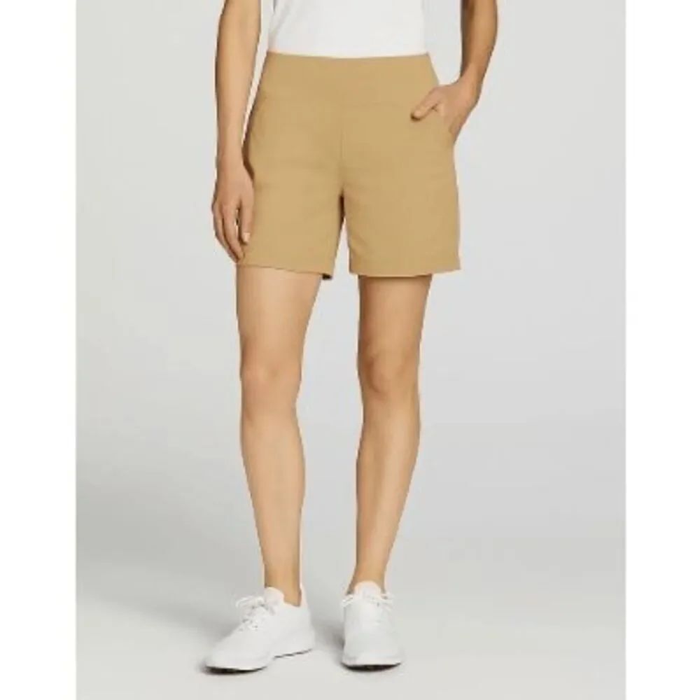 Lady Hagen Women's 7'' Golf Sculpt Pull on Shorts XS Khaki Tan